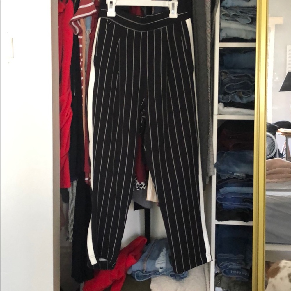 Straight leg stripe bottoms